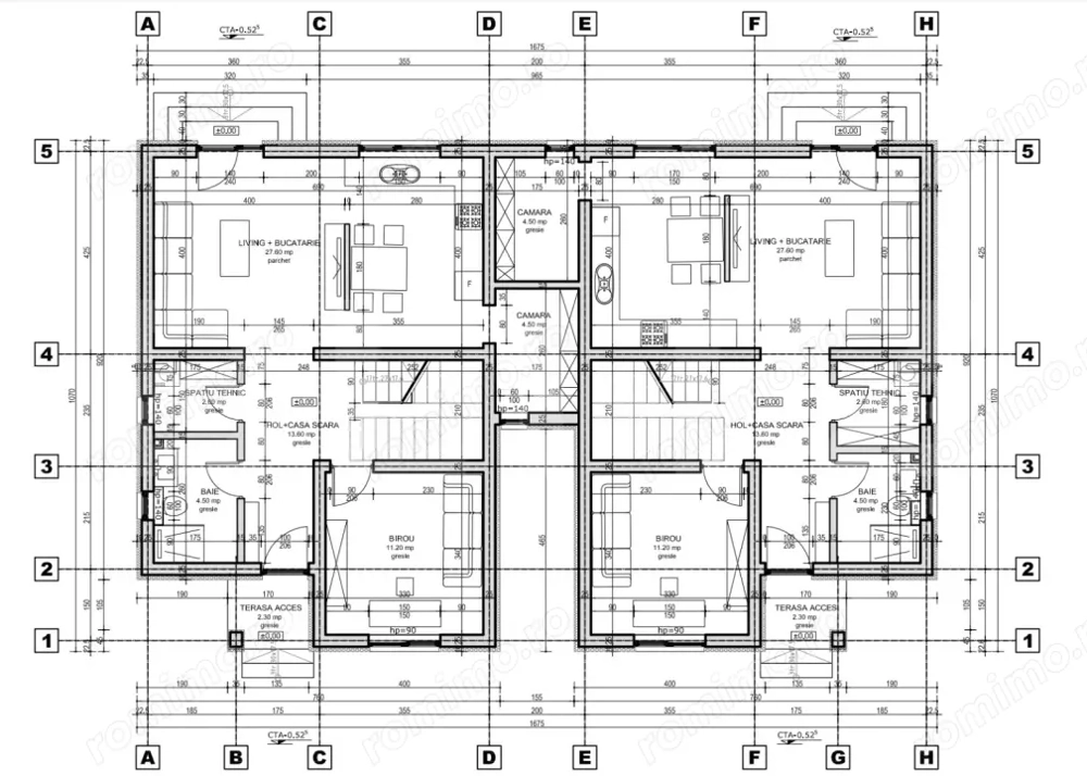 Duplex la roșu, 250 mp teren, 117 mp utili, Giarmata VII