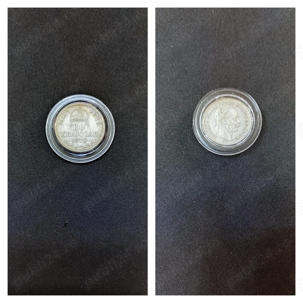 Moneda argint 10 Krajczar, UNGARIA, 1870