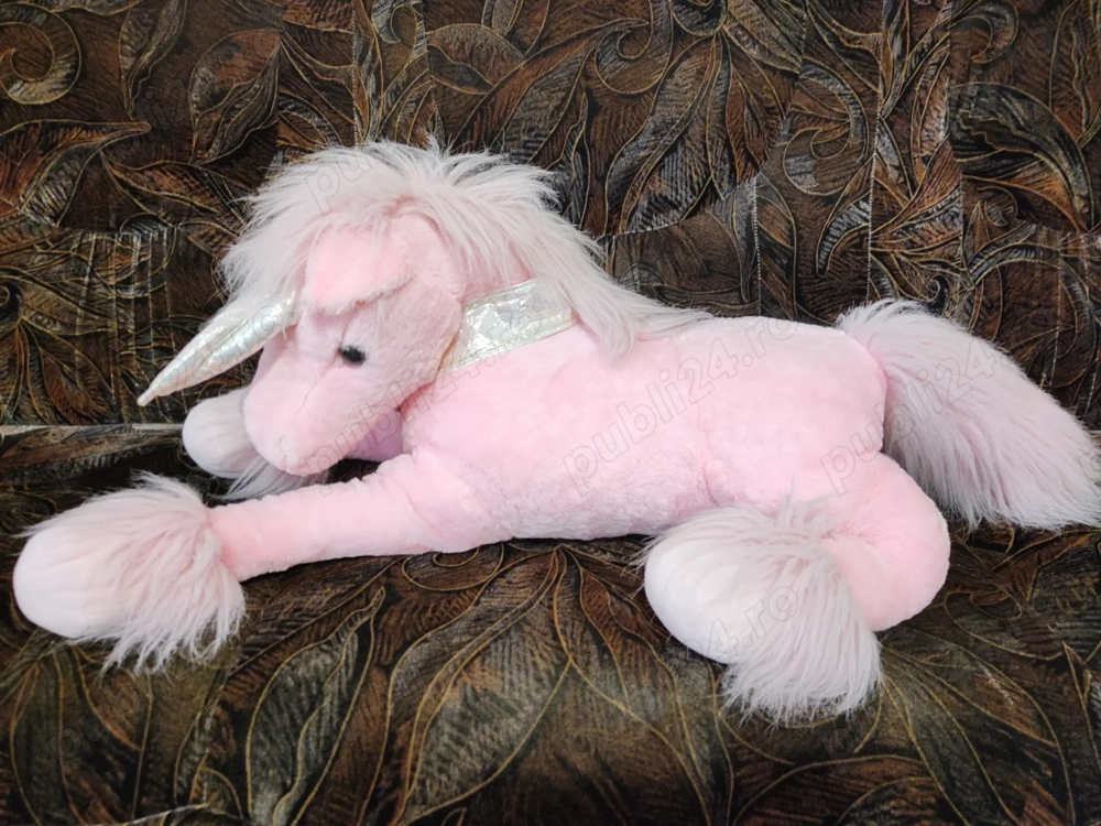 Cal Unicorn Mare pufos NOU (70 cm sau 100 cm cu coada intinsa)