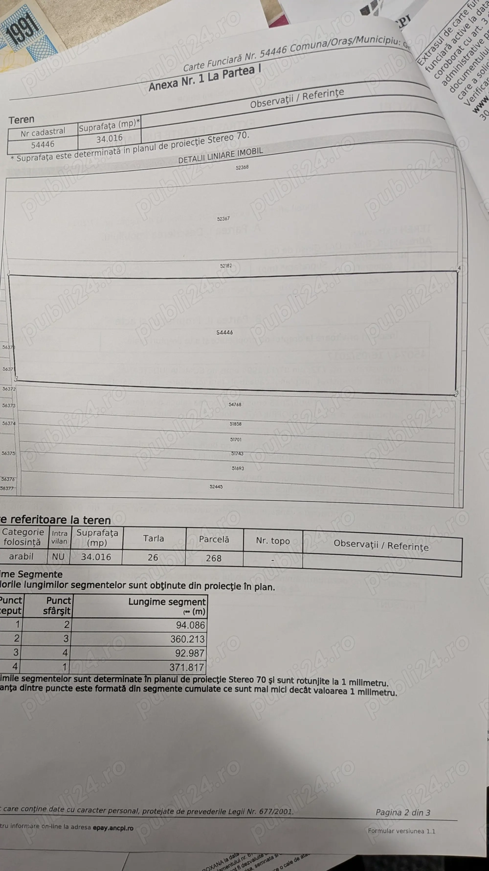 Teren extravilan Tarian 