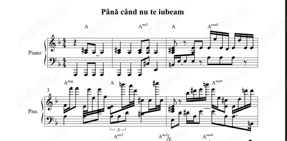 Partituri muzicale create după fişierul audio oferit