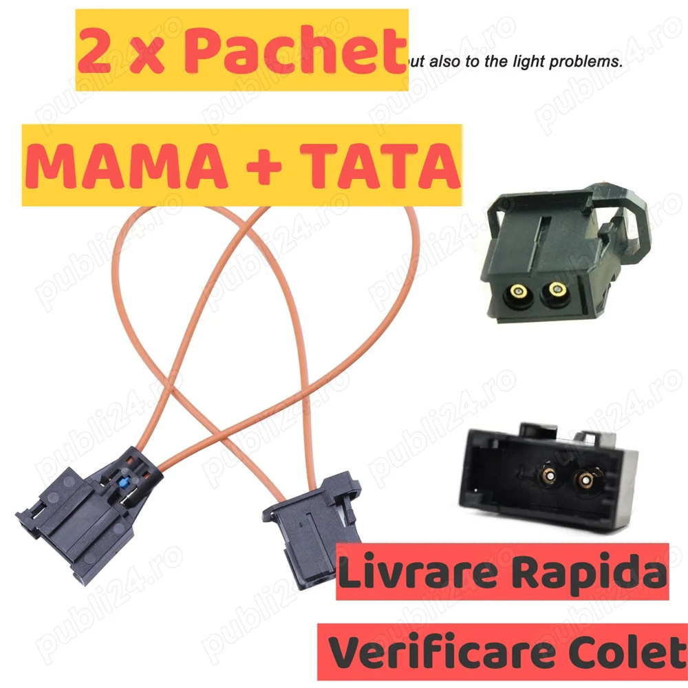 2 x Pachet Mufa Fibra Optica Conector Bypass Loop BMW MERCEDES AUDI