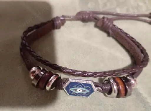 Bratara din piele maro pentru noroc si protectie 