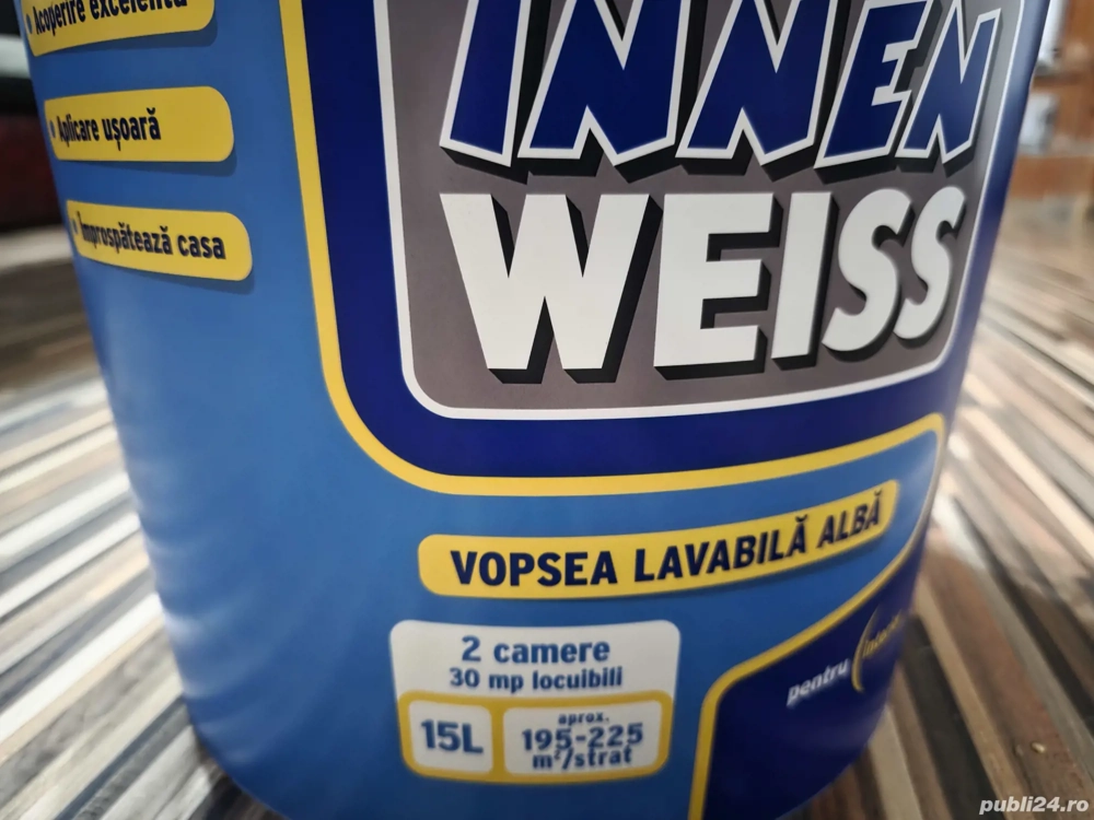 Vopsea lavabila interior, Innenweiss, alb, 15 L