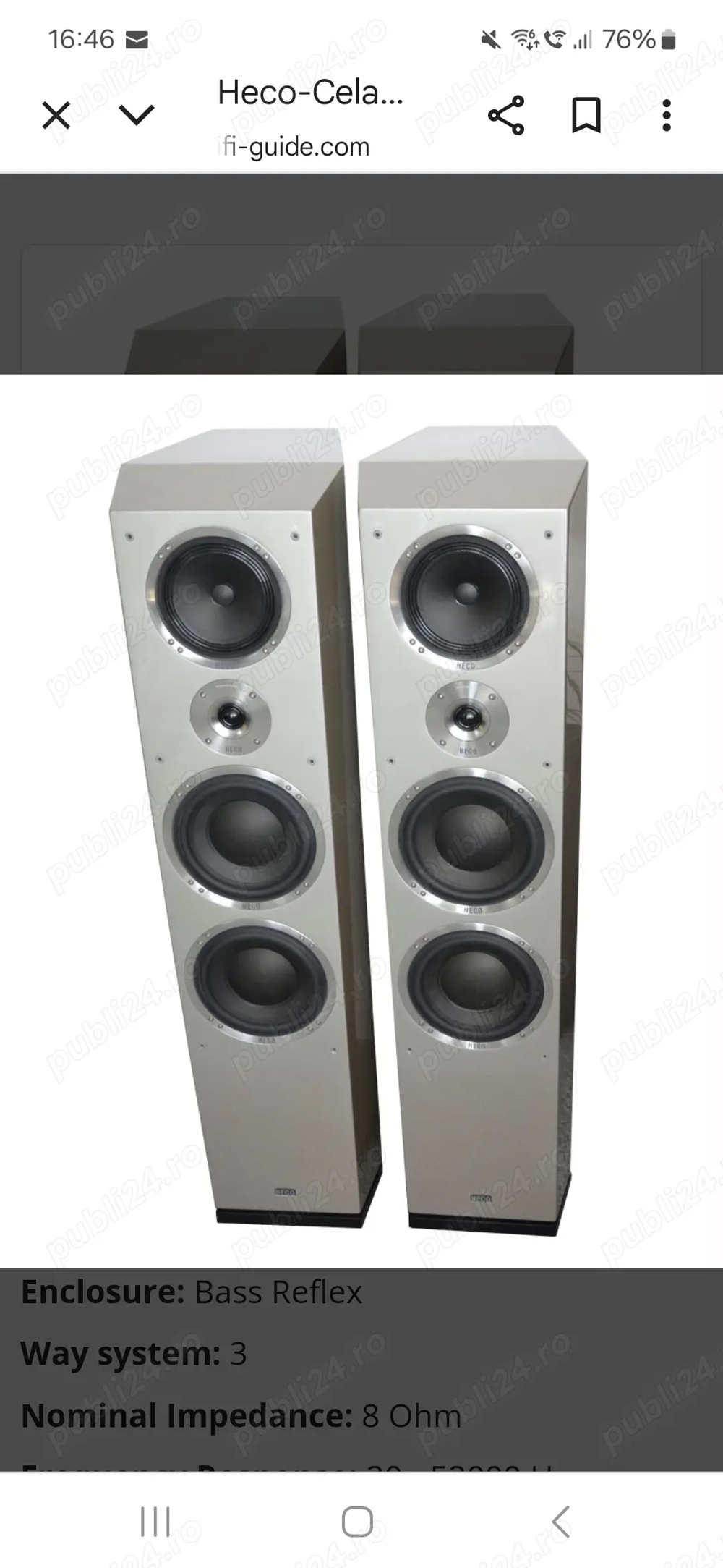 Boxe high end audiofile Heco Celan 901XT 