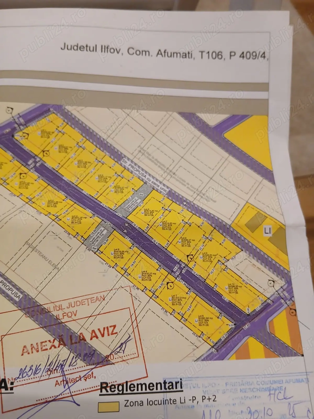 Vand teren intravilan in Afumati str Zambilei,.pret 75e mp, Judetul Ilfov.