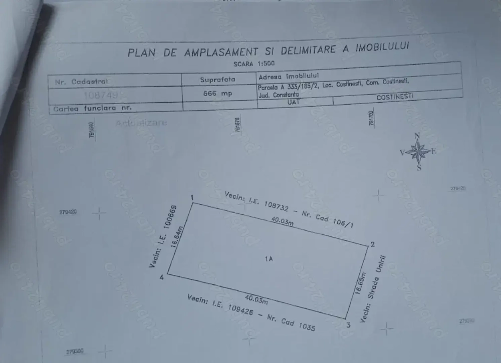 Teren intravilan de vânzare 