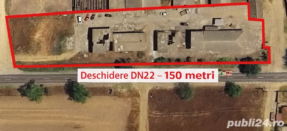 Teren 5000 mp DN22 cu clădiri 800mp + platformă betonată 2700 mp