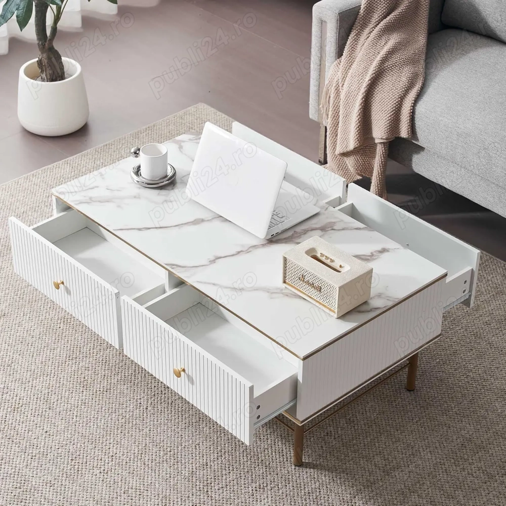 Masă de cafea din furnir de marmură (WF322799AAW)