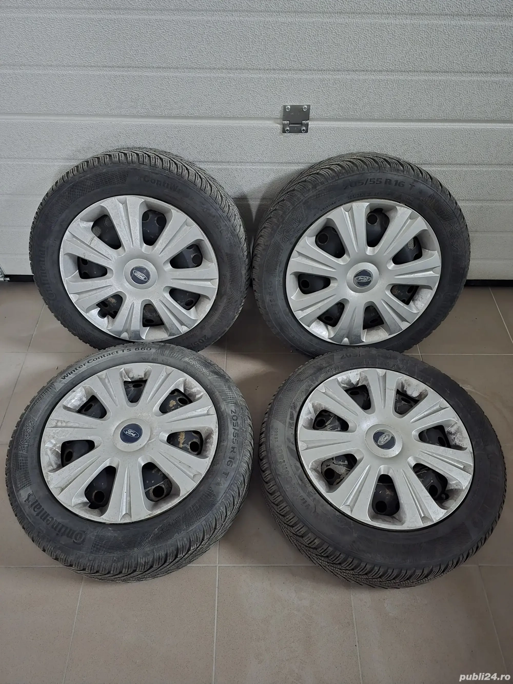 Vand set jante originale Ford 16 cu cauciucuri iarna Continental