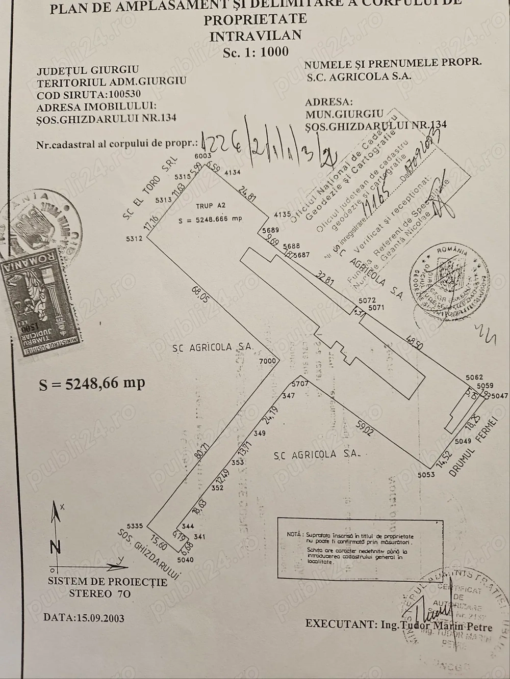 Vand cladire si livada in orasul Giurgiu