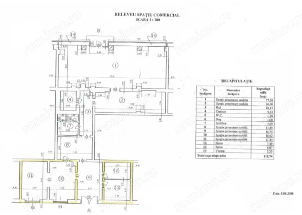 Zona Delfinului Fundeni 212 mp stradal 2300 euro/luna