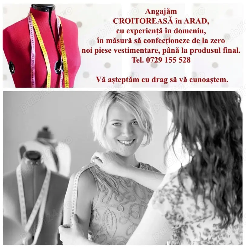    Angajăm Croitoreasă cu Experiență!