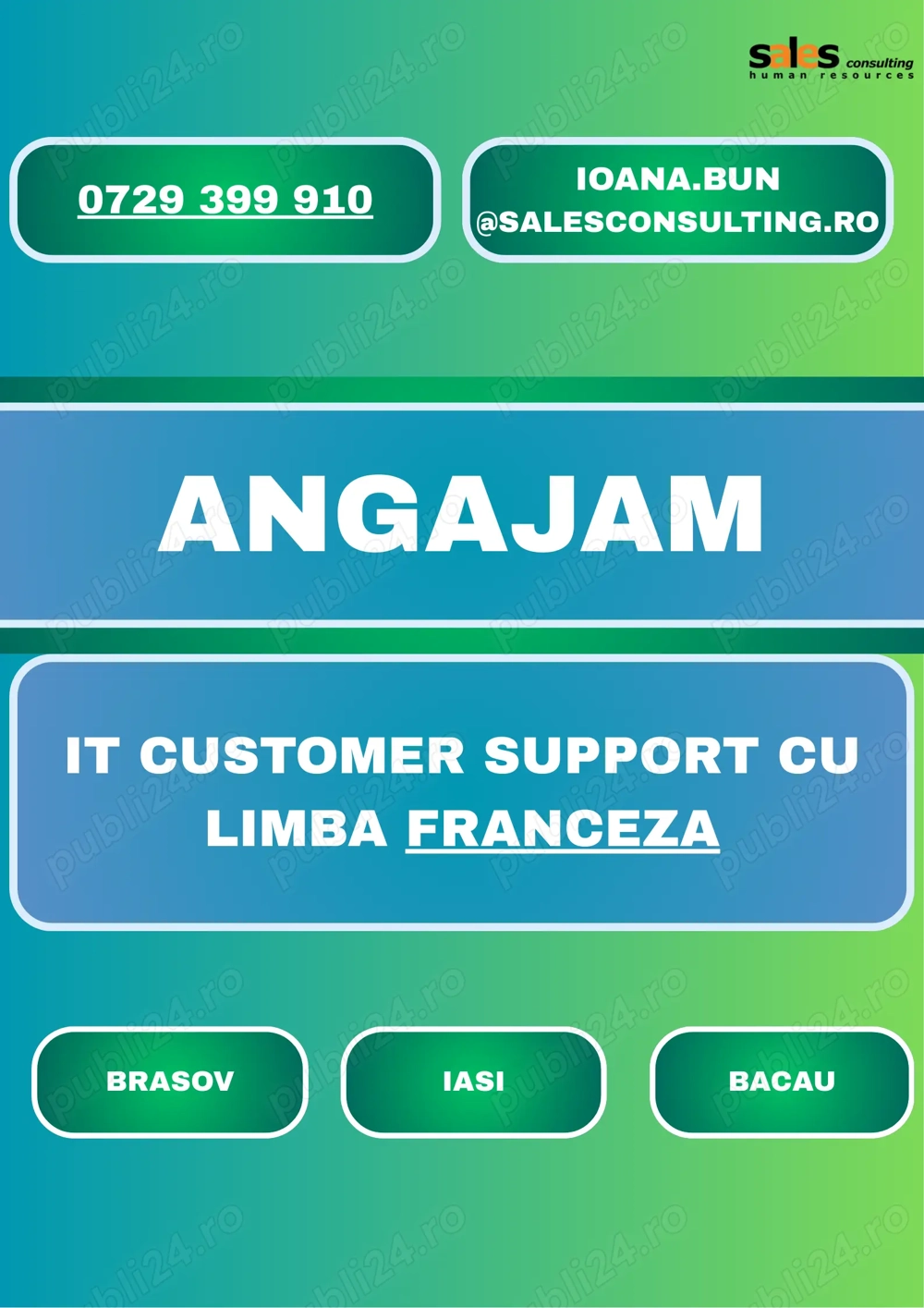 Angajam!! it customer support   specialist suport tehnic cu franceza