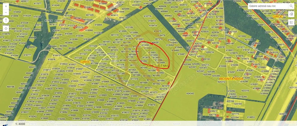 De vanzare parcele teren intravilan in Giroc, stradal 20 ml,85 euro/mp.