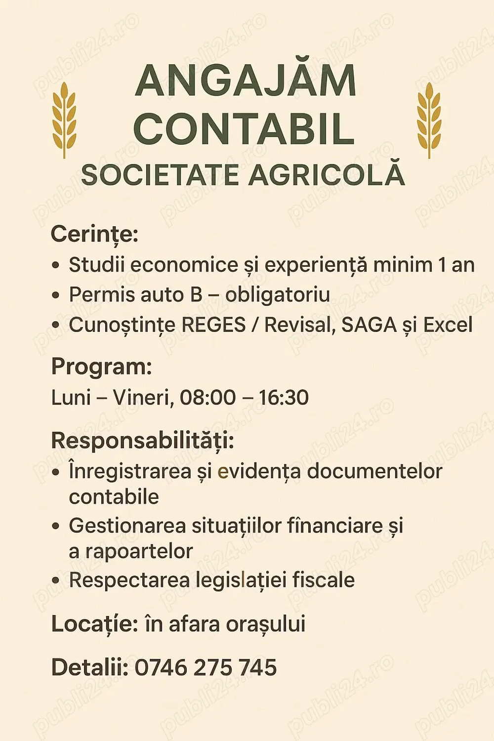 CONTABIL societate agricola