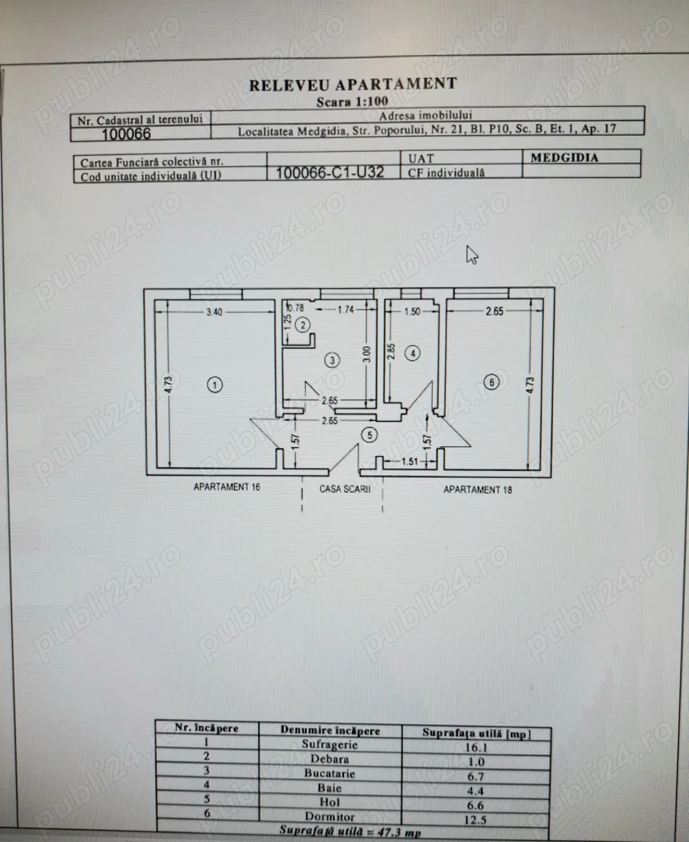 Proprietar, vând apartament luminos, călduros, cu 2 camere, decomandat,central - Medgidia