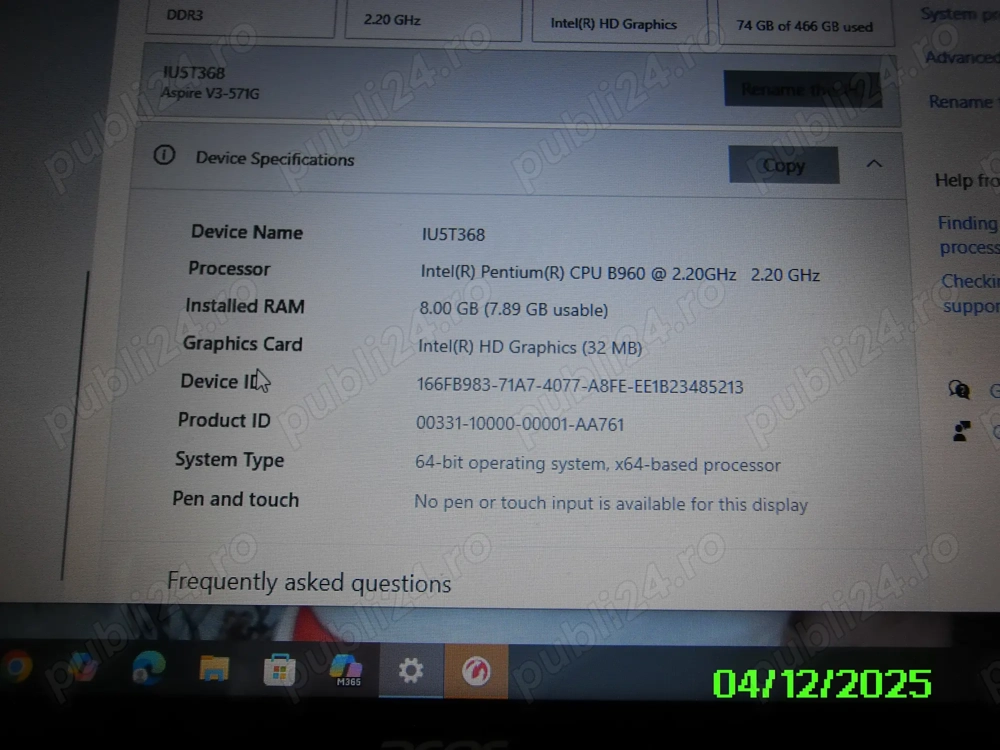 Laptop ACER E1-531 ,Placa baza PC