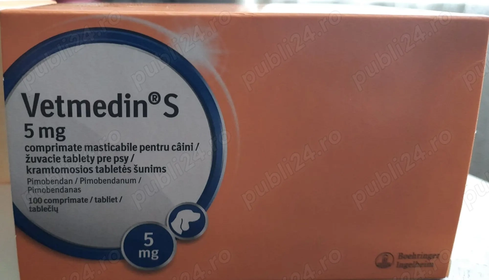 Vetmedin (similar cu Cardisure) 5 mg tablete masticabile caini, 80 buc disponibile