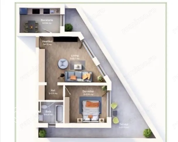 Apartament 2camere 83mp unic în ansamblu, cu terasă atipică și vedere panoramică