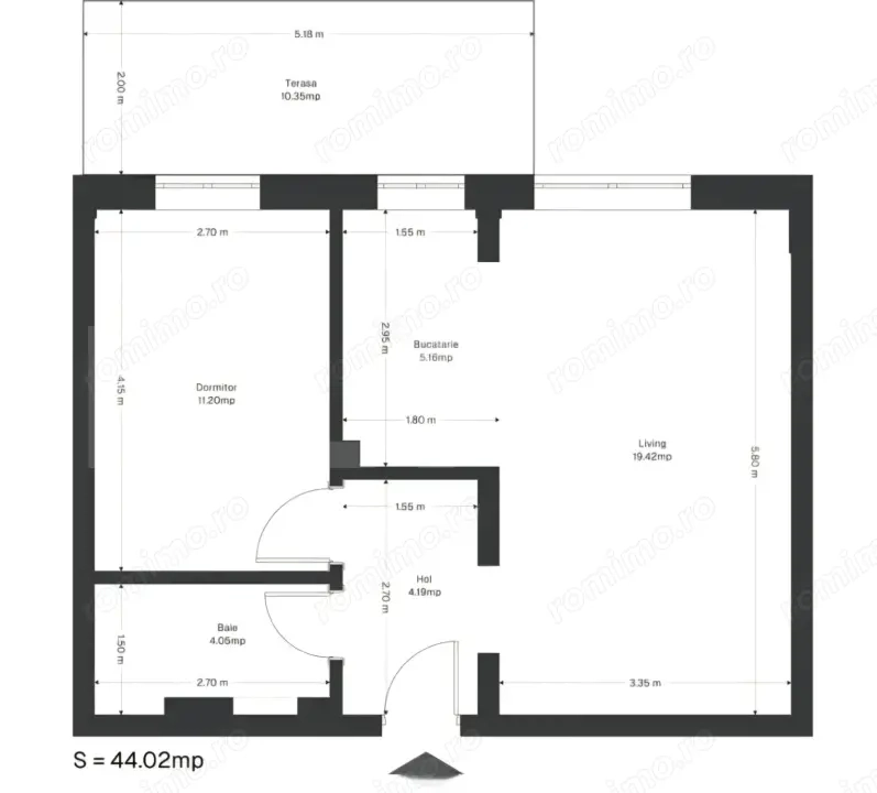 Apartament 2 camere, 43 mp utili+ 10 mp grădină, zona Ghirodei