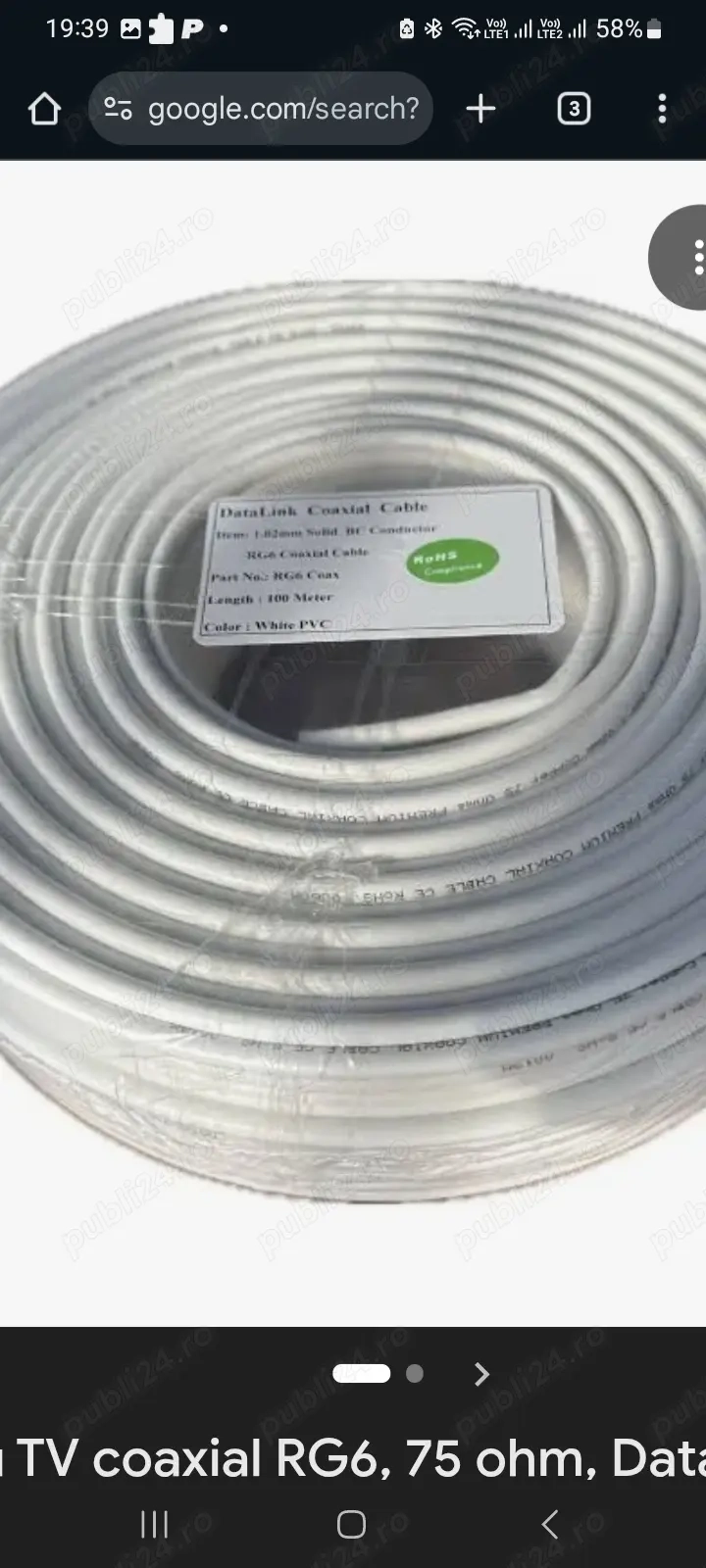 Cablu coaxial 100 m