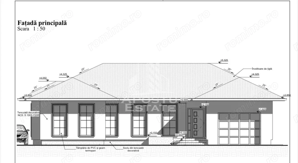 Casa individuala pe parter, 3 camere, garaj, teren 540, zona Braytim