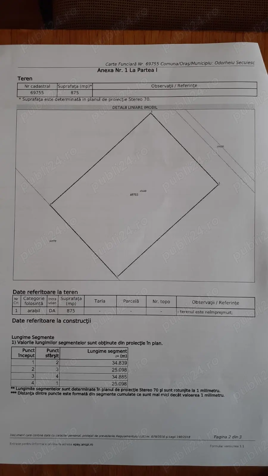 Teren de vanzare in crestvaia  Elado Telek