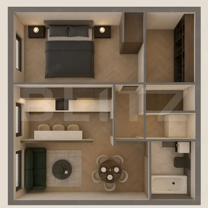 Apartamente moderne cu 2 camere, balcon si dressing - bloc nou in Ghimbav