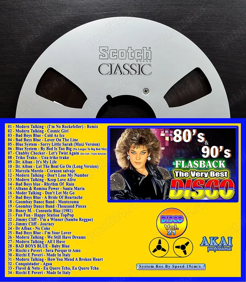 Vand Banda rola metal 26,5 cm pt. magnetofon cutie din carton contin muzica