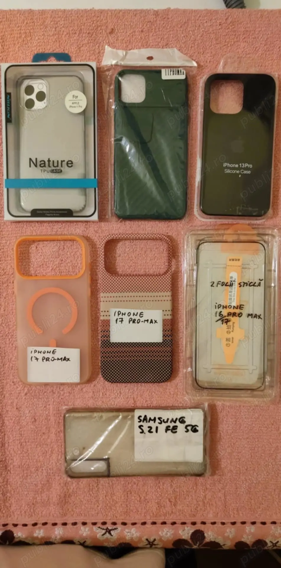 SET Accesorii iPhone-uri (6 Huse+2Folii Sticla)-50 LEi