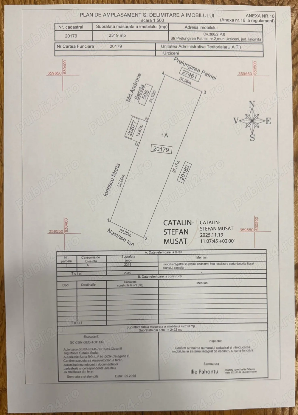 Vând teren intravila Urziceni