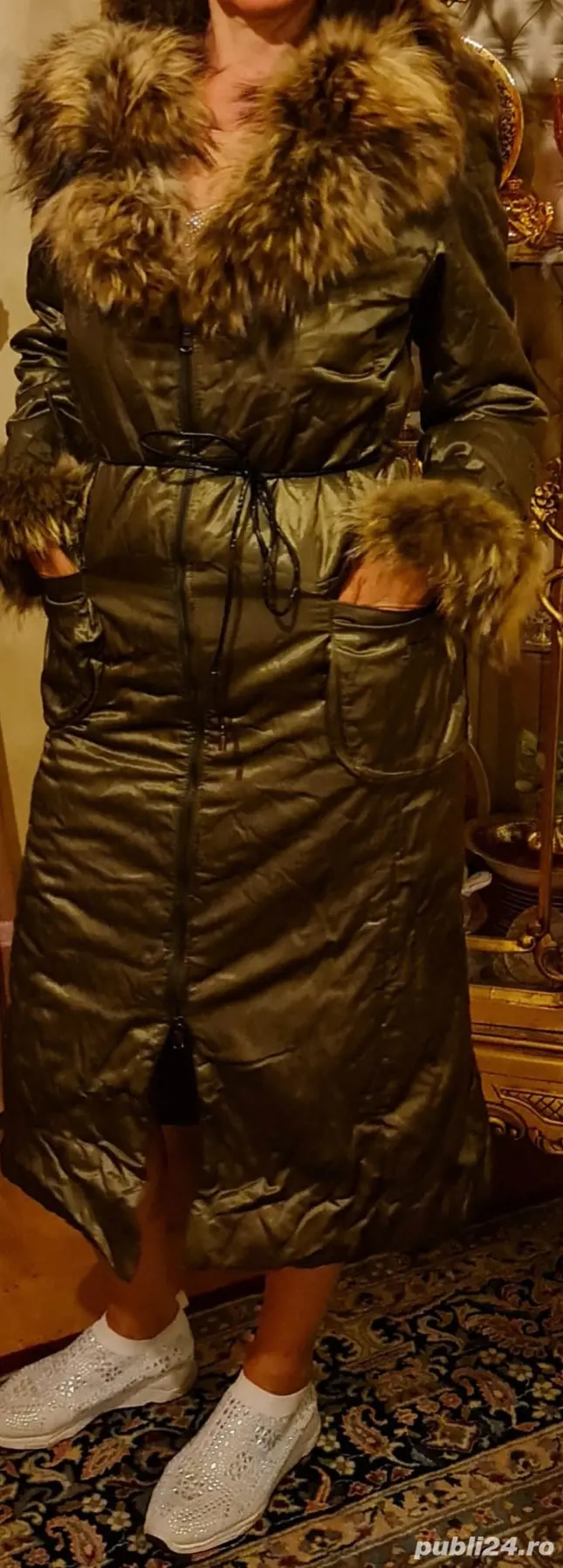 Haina cu blana naturala vulpe S