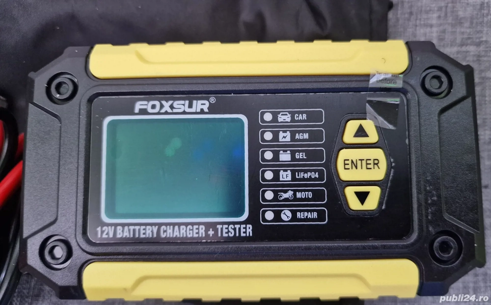 Încărcător + tester acumulatori auto Foxsur