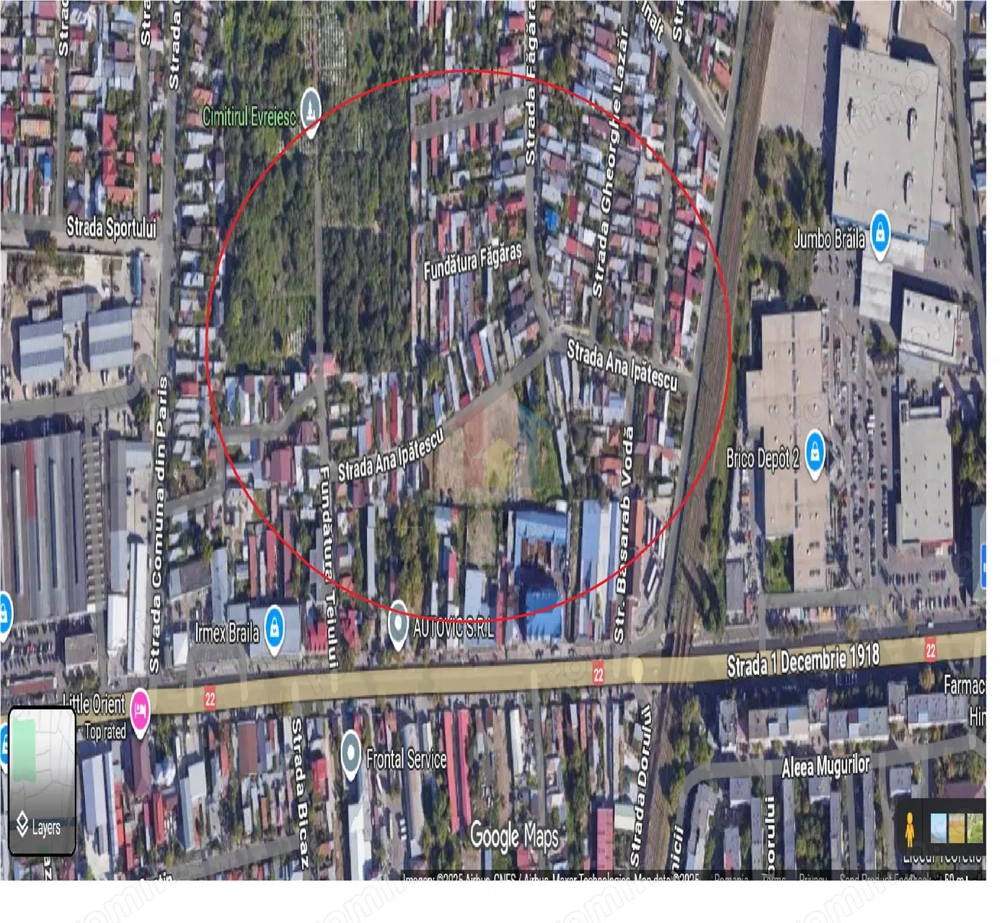 Teren Chercea-(Brico Dept Jumbo) 300 mp cu 10m front la strada posibilitate utilitati