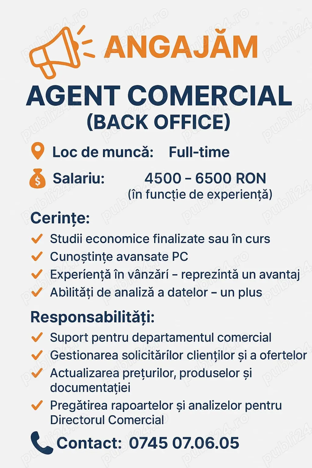 Agent Comercial- back office