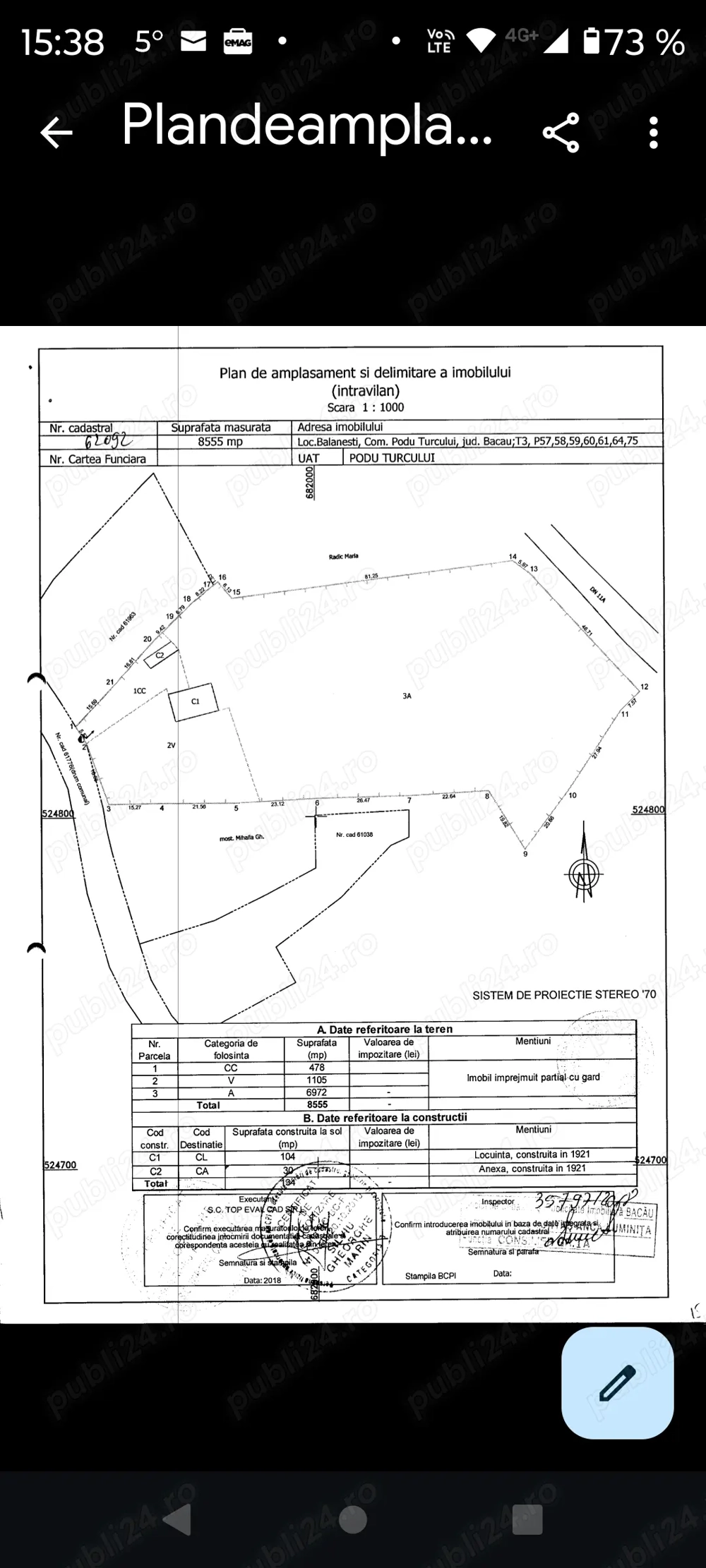 Vand teren cu casa in sat Balanesti, com. Podu Turcului, jud. Bacau.