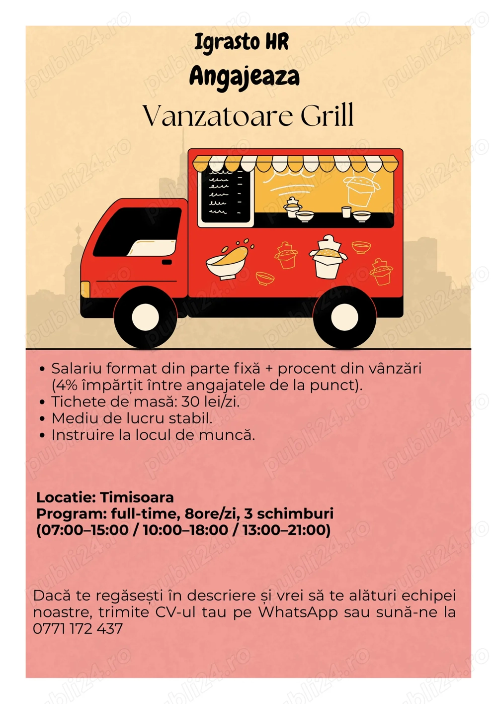 Igrasto HR angajeaza - Vanzatoare Grill