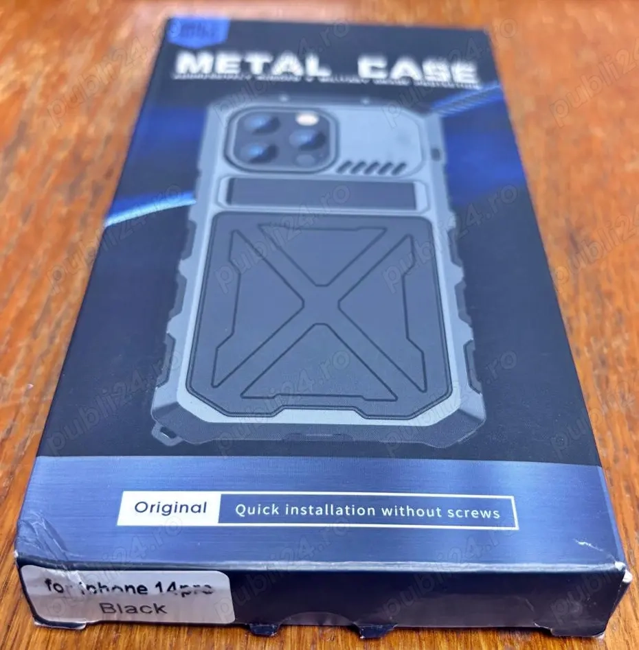 carcasă metalică neagra pentru iPhone 14 Pro