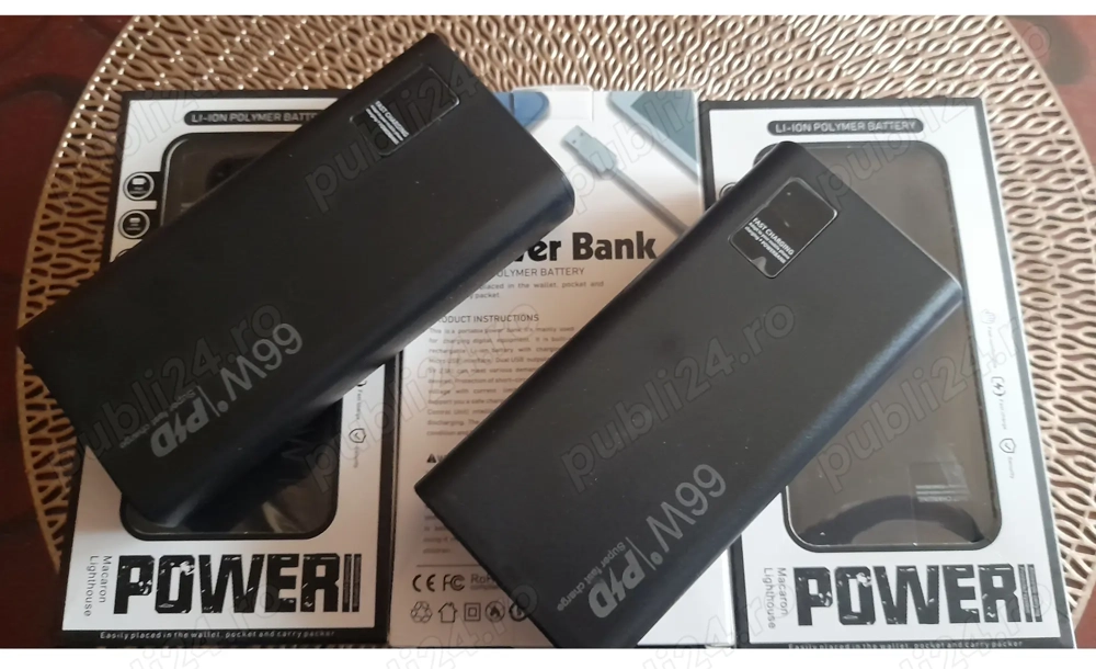 Baterie externa 20000mA 66w powerbank superfast charging ,cu afisaj, noi la cutie