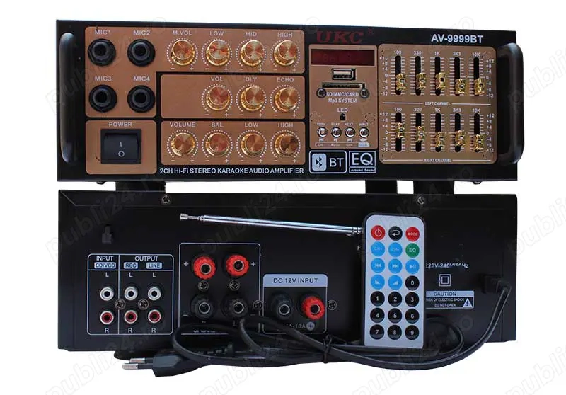 Amplificator camera 2x45W SD USB AV-9999BT