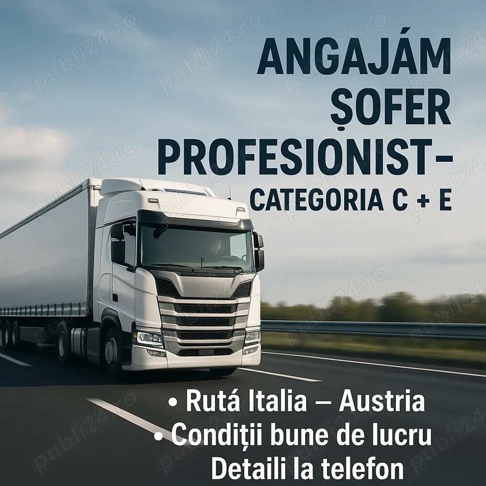 Sofer profesionist categoria C+E pentru prelată 