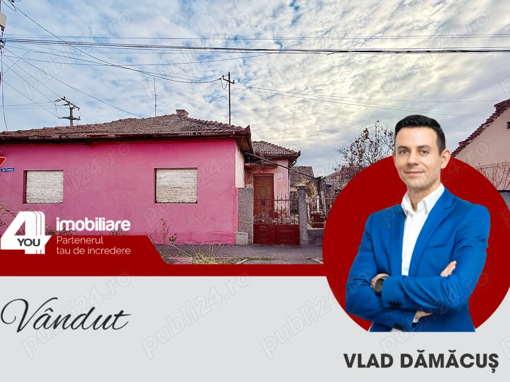 VANDUT! Casă în Micălaca str.Crinului nr.28, teren 621 mp, fs.14,76 ml  