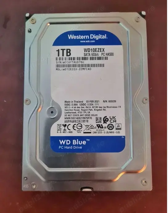 HDD Western Digital Blue 1TB, 7200rpm, 64MB cache, SATA III