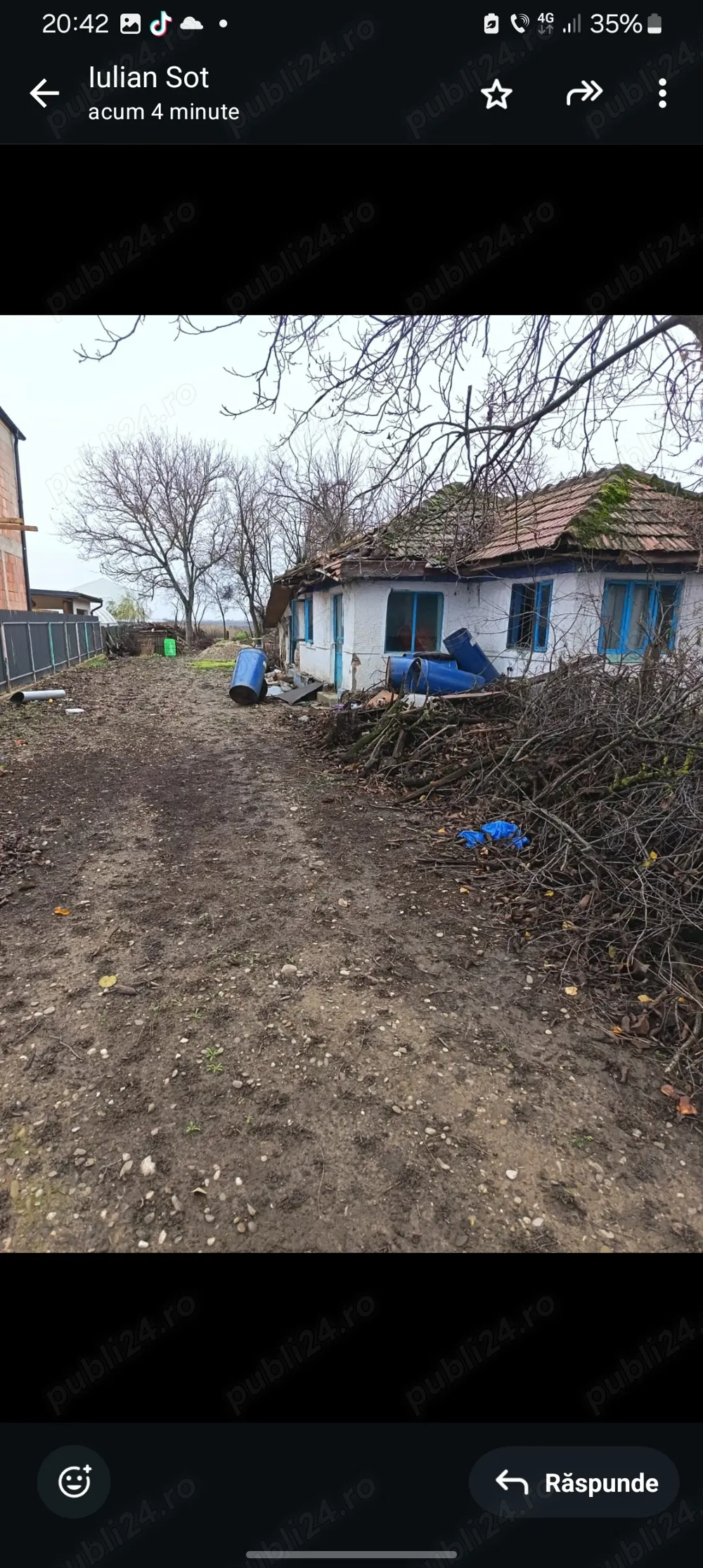 Vind teren cu casa demolabila ,