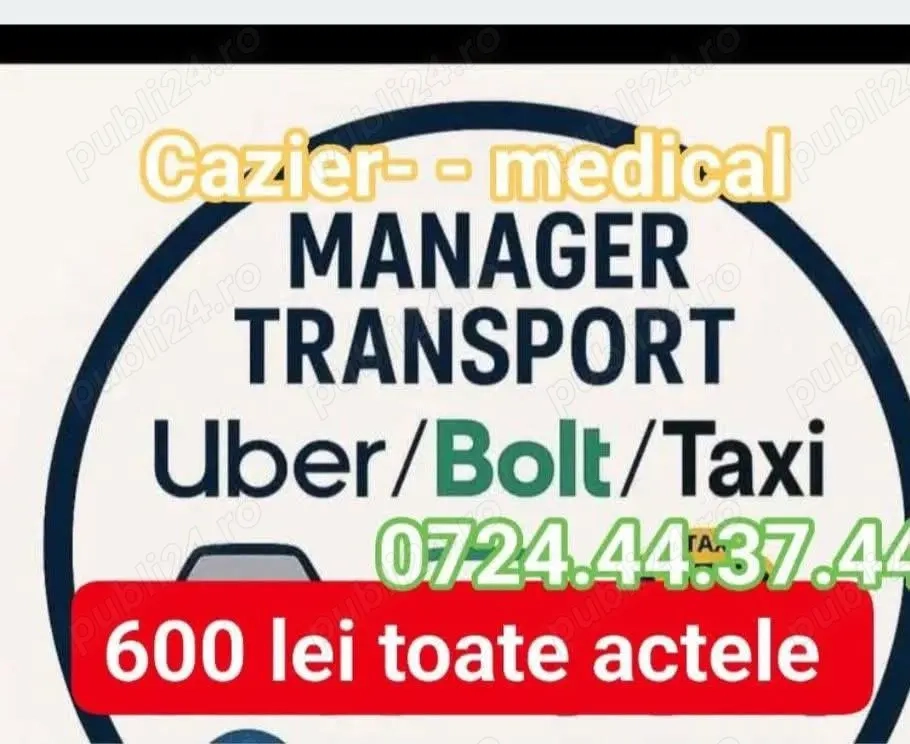Manager Taxi Bolt Uber toate actele 