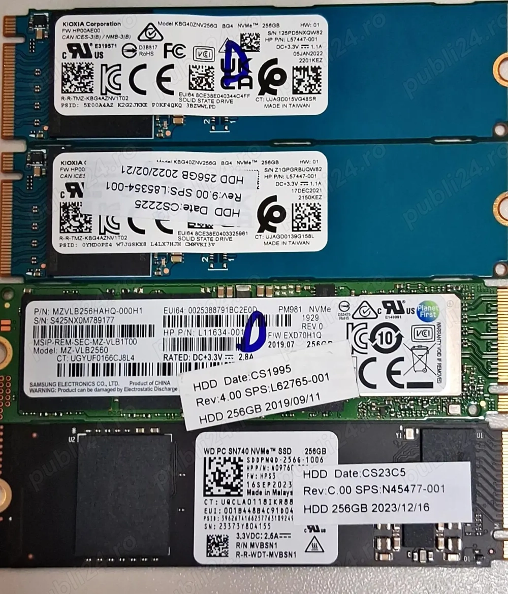 SSD-uri NVMe M2 256GB laptop pc