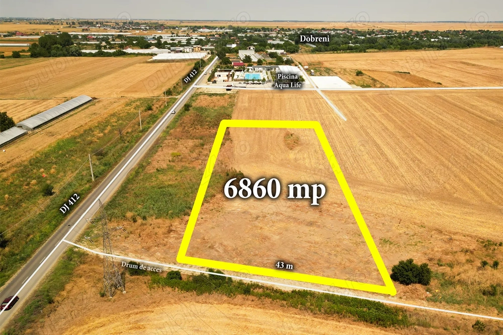 Teren intravilan 6860 mp Dobreni - Vidra - Berceni la 14 km de metrou