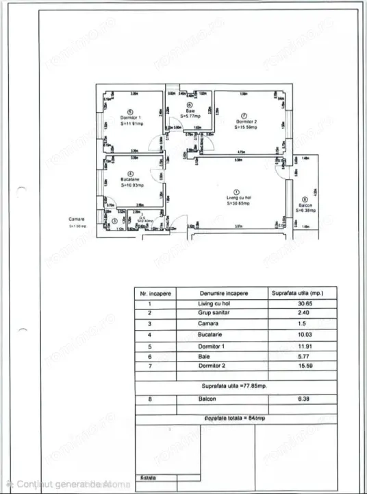 Apartament cu 3 camere, zona Micesti