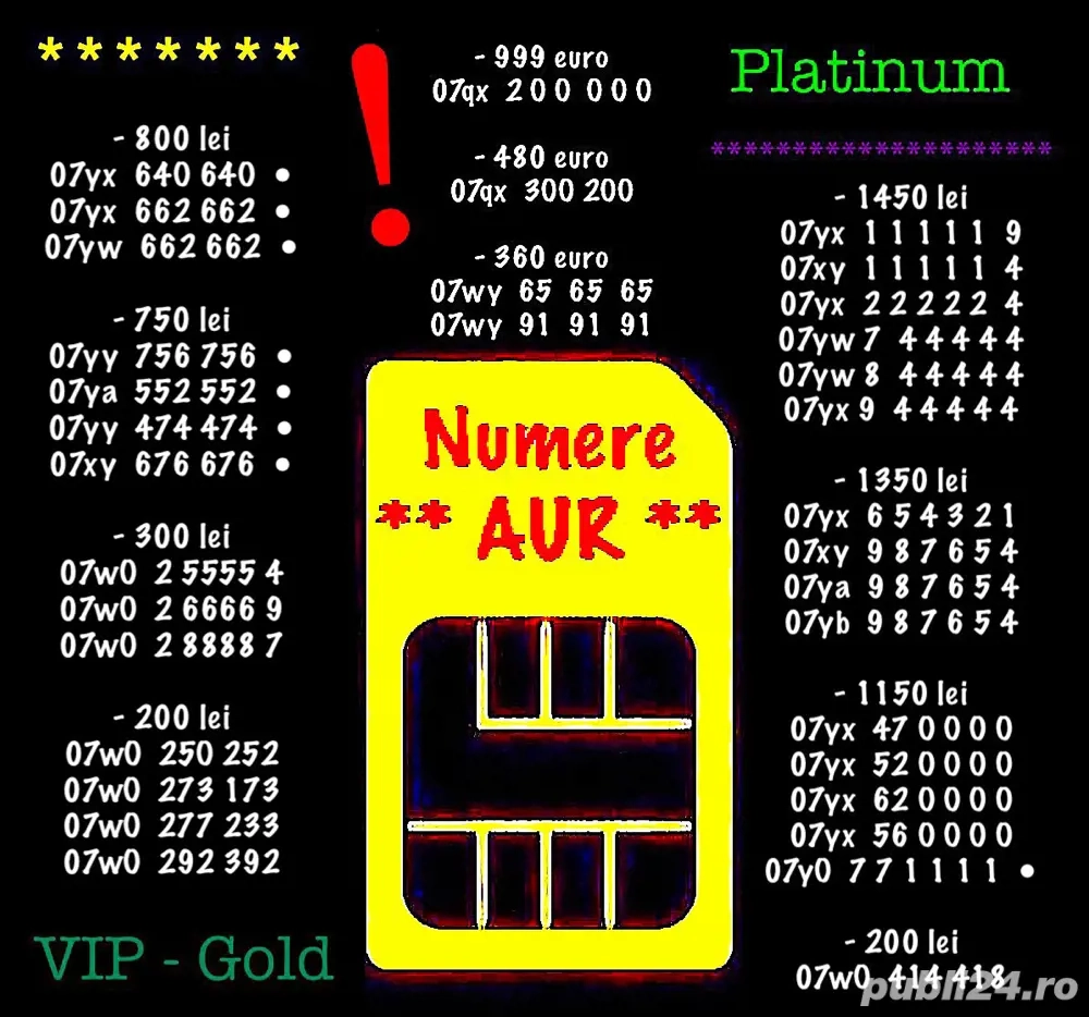 Numere Gold Aur Vip * Numar Business Residence